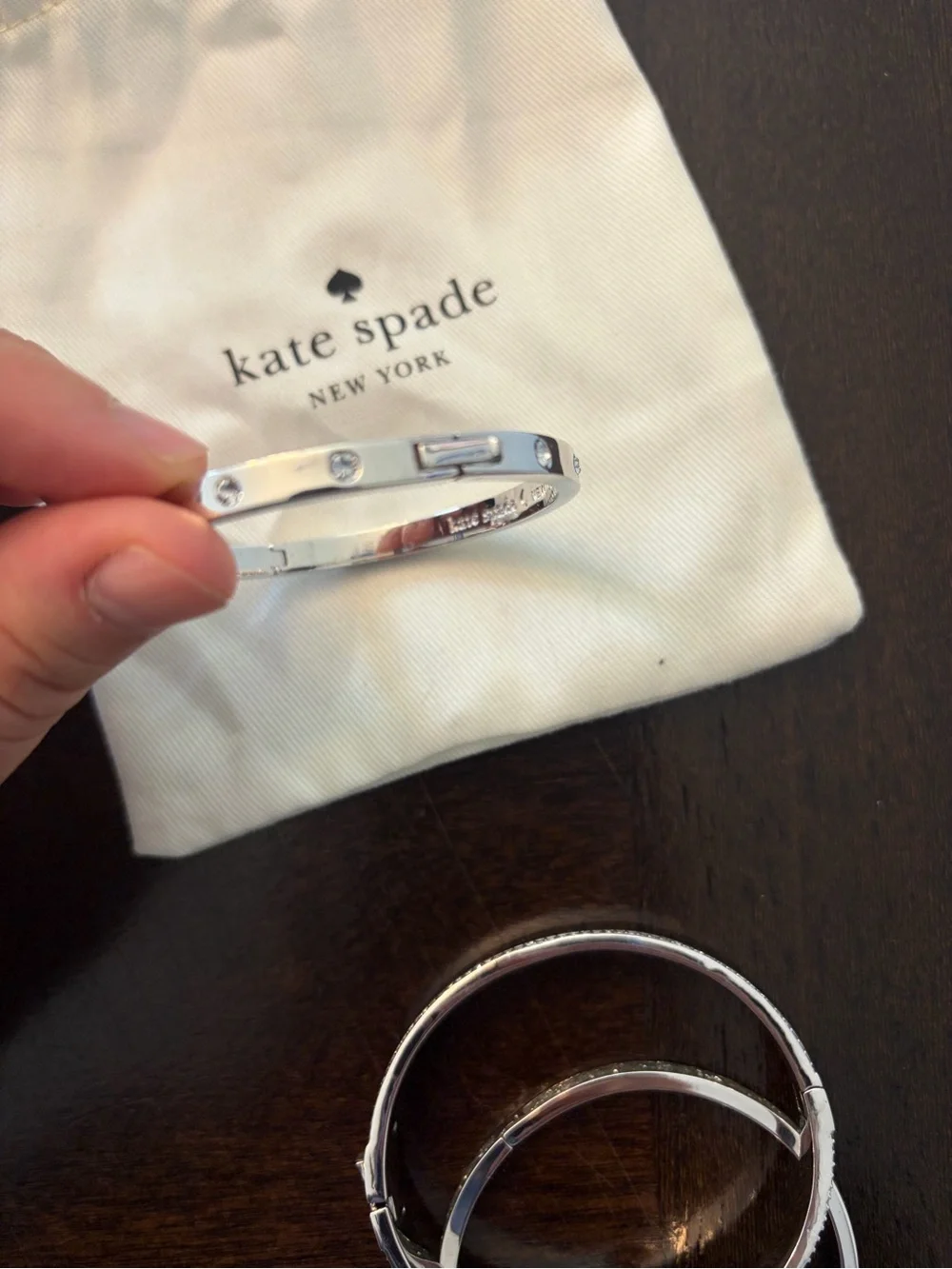 kate spade Silver Tone Crystal and Heart Accent Bracelet Set - Picture 3 of 7